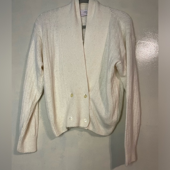 rebecca lynn Sweaters - VTG rebecca lynn women’s cardigan sweater buttons silk rabbit hair wool sz PL